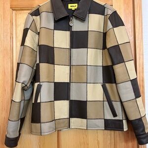 GOLF WANG LEATHER PATCHWORK JACKET